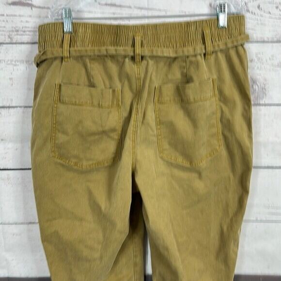 Cabi 5693 Pants Womens 16 Tan Discovery Trouser Pants Crop Belted High Rise‎ - Picture 5 of 10